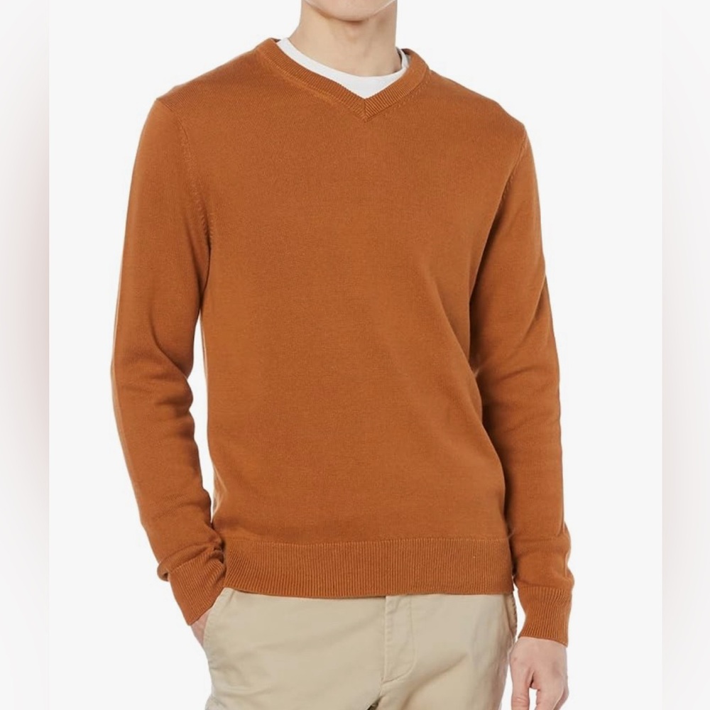 Men’s Amazon V-Neck Sweater Orange sz XL